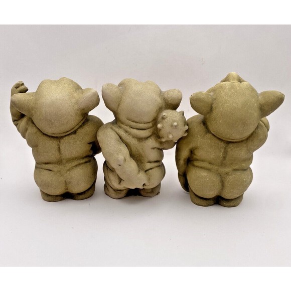 Picc-a-Dilly Design Toscano Garden Gargoyle Figurines Set of 3 Used - Picture 3 of 12